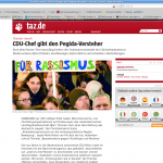 Das Plakat auf der Seite der taz